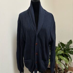 Gant Dark Blue Men's Cardigan Sweater